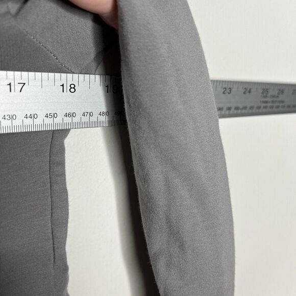 Threads Saks Fifth Avenue Jacket Womens Medium Gray Draped Collars Zip Front - Picture 3 of 12